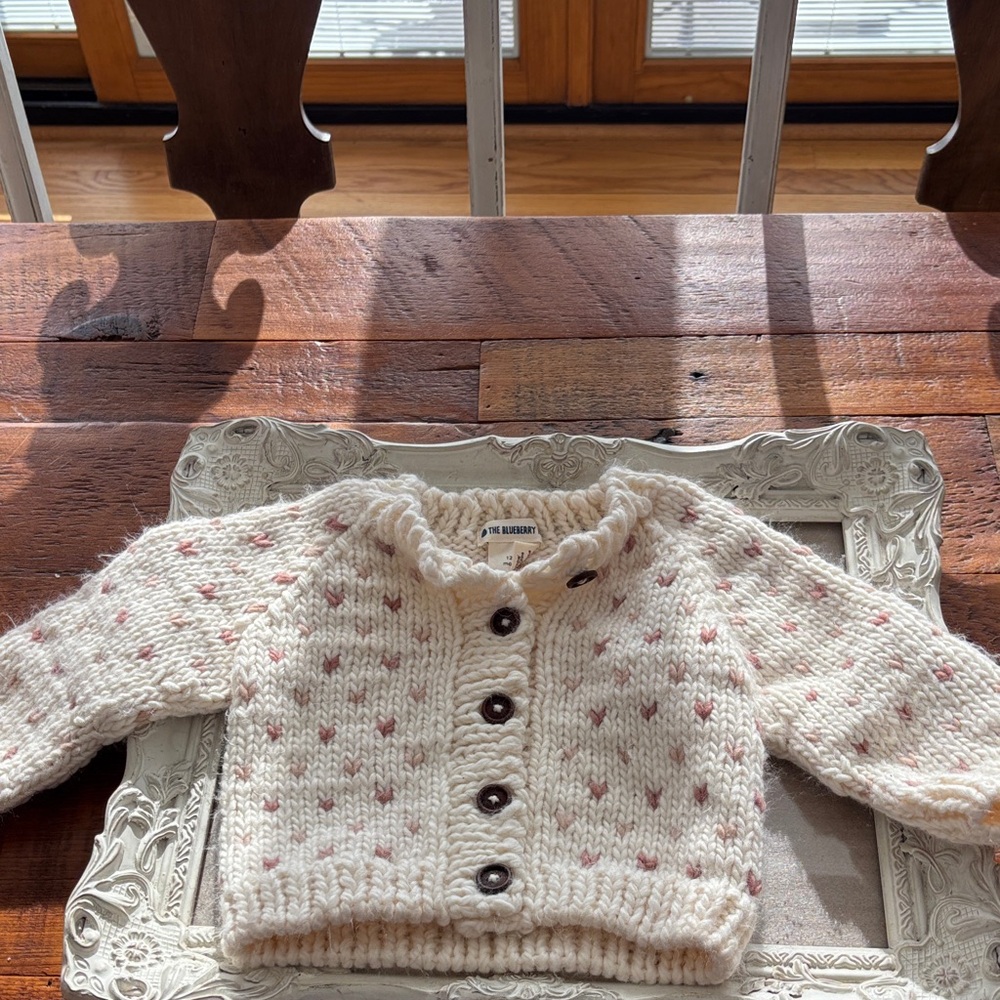 The Blueberry Hill Cozy Cream Knit Toddler Cardigan Size 12-18 Months